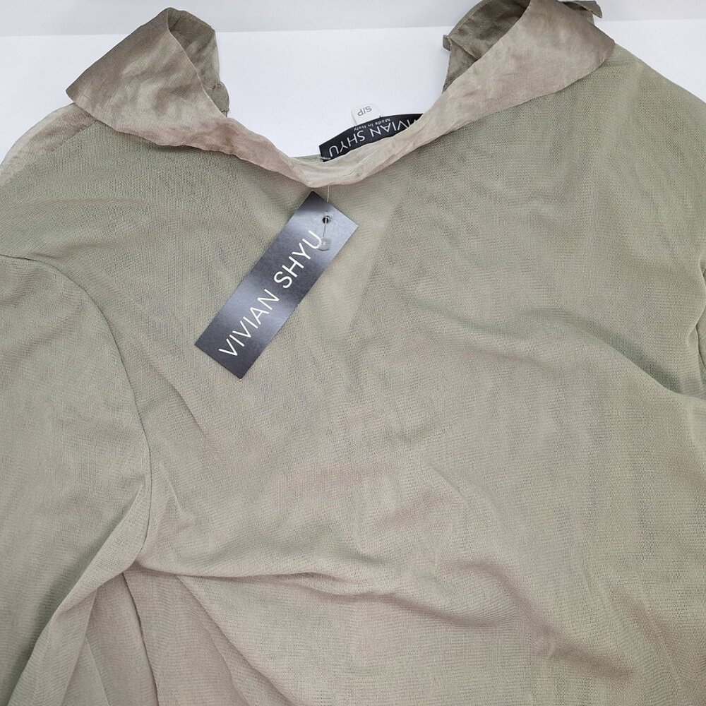 Made In Italy Brand New Vintage Vivian Shyu Organza Sequence Placket top - Picture 12 of 14